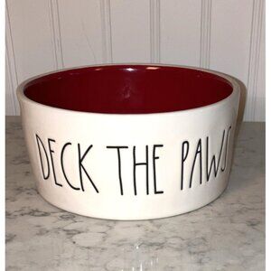 Rae Dunn Artisan Collection Farmhouse White And Red Deck The Paws Ceramic Dog...